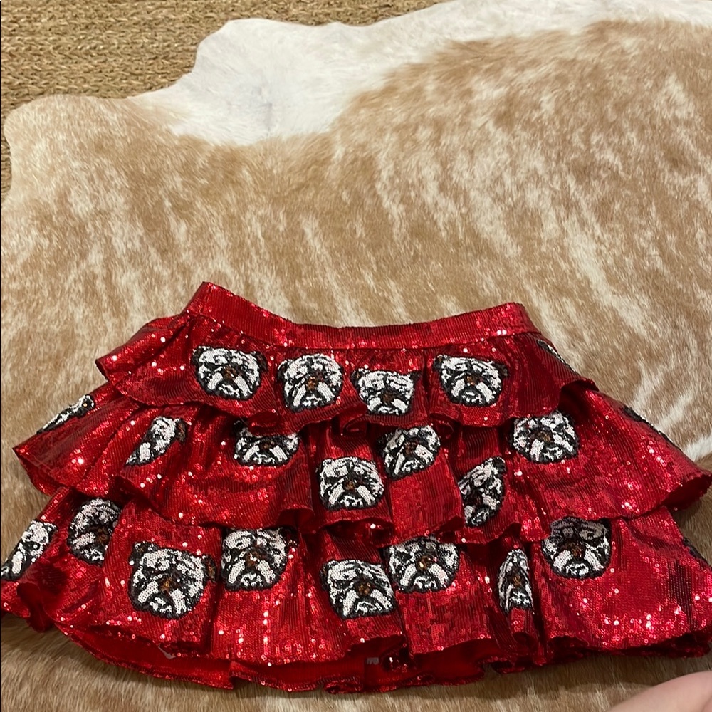 QUEEN OF SPARKLES Red Bubble Mini Skirt